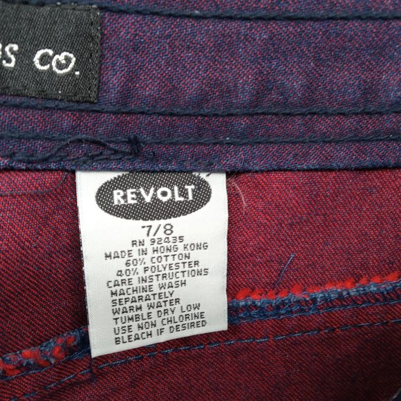 Revolt Pants Womens 7/8 Purple Mid Rise Bootcut‎ Denim Jeans Punk Kawaii - Picture 10 of 11